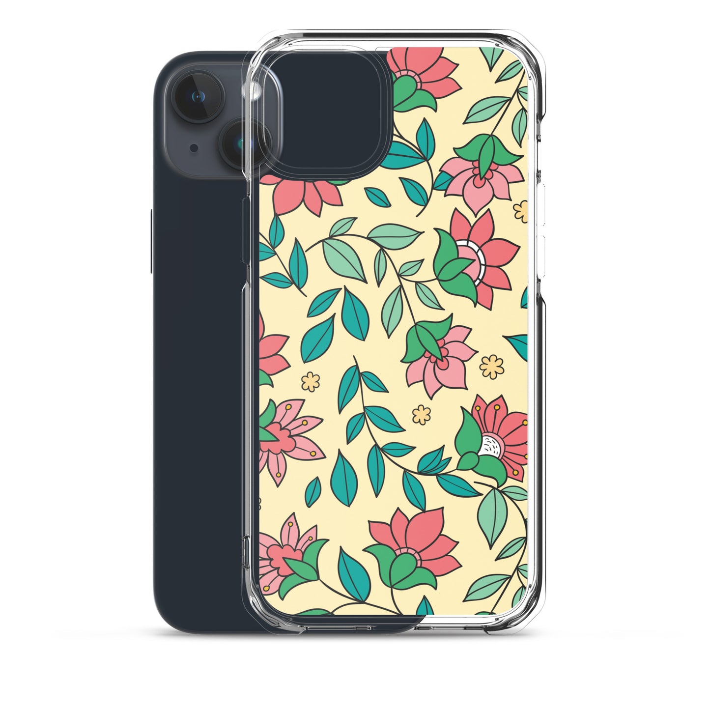 Elegant Flower And Leaves Decorative Pattern Clear Case for iPhone®