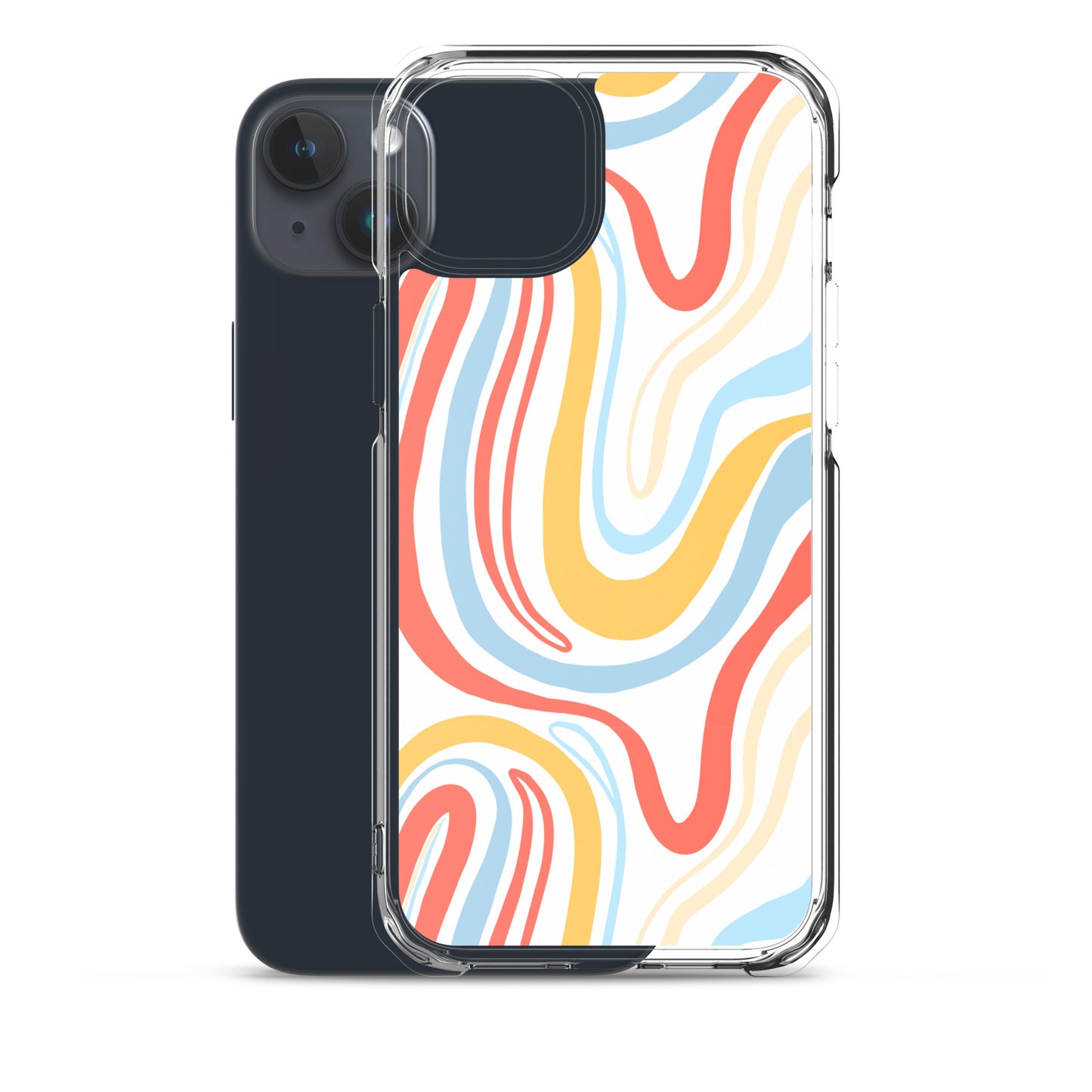 Colorful Wavy Pattern Clear Case for iPhone®
