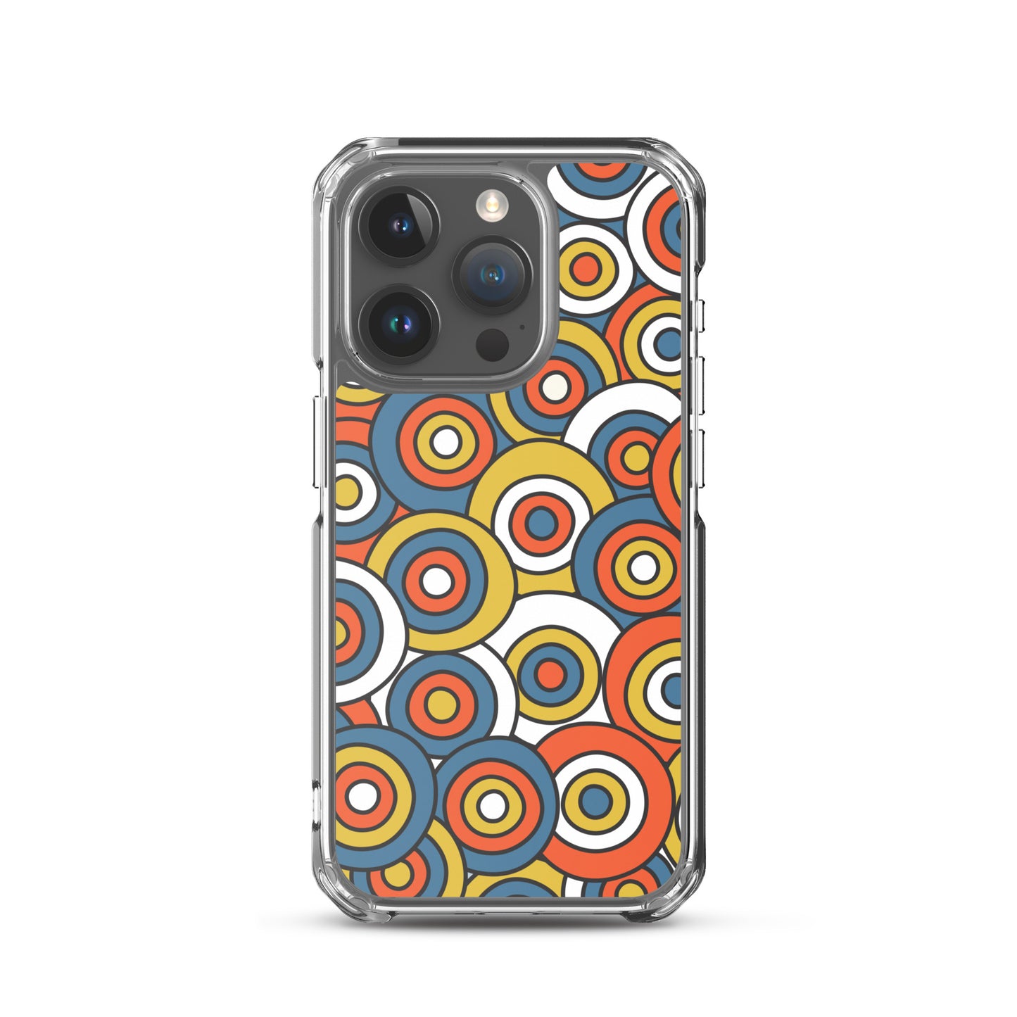 Retro Colored Circles Pattern Clear Case for iPhone®