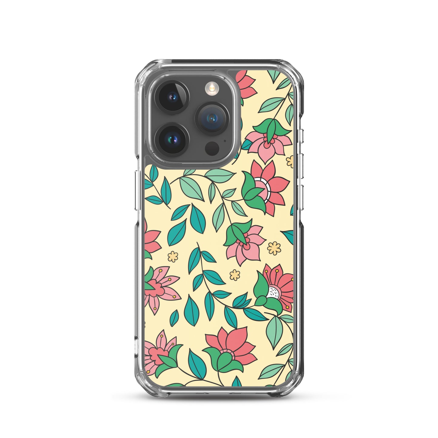 Elegant Flower And Leaves Decorative Pattern Clear Case for iPhone®
