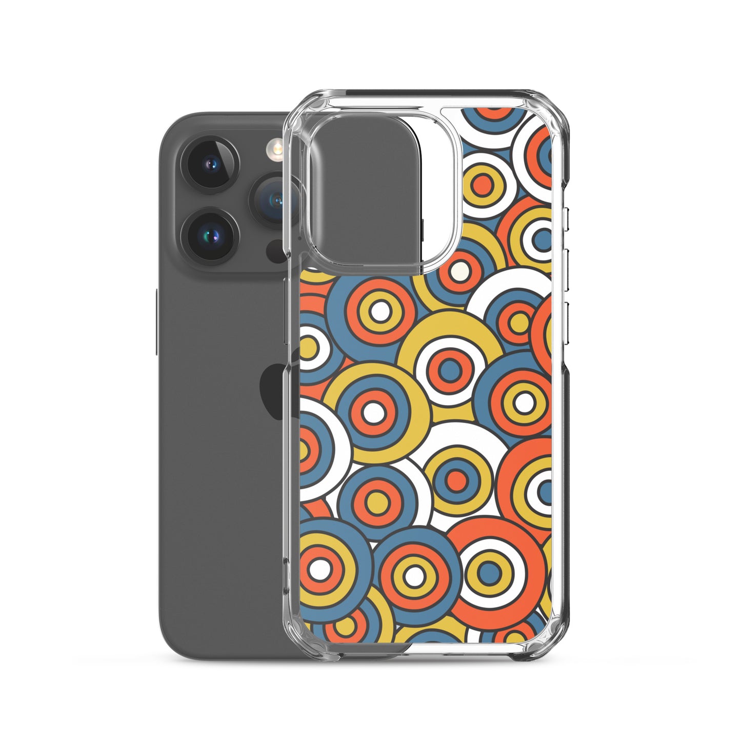 Retro Colored Circles Pattern Clear Case for iPhone®