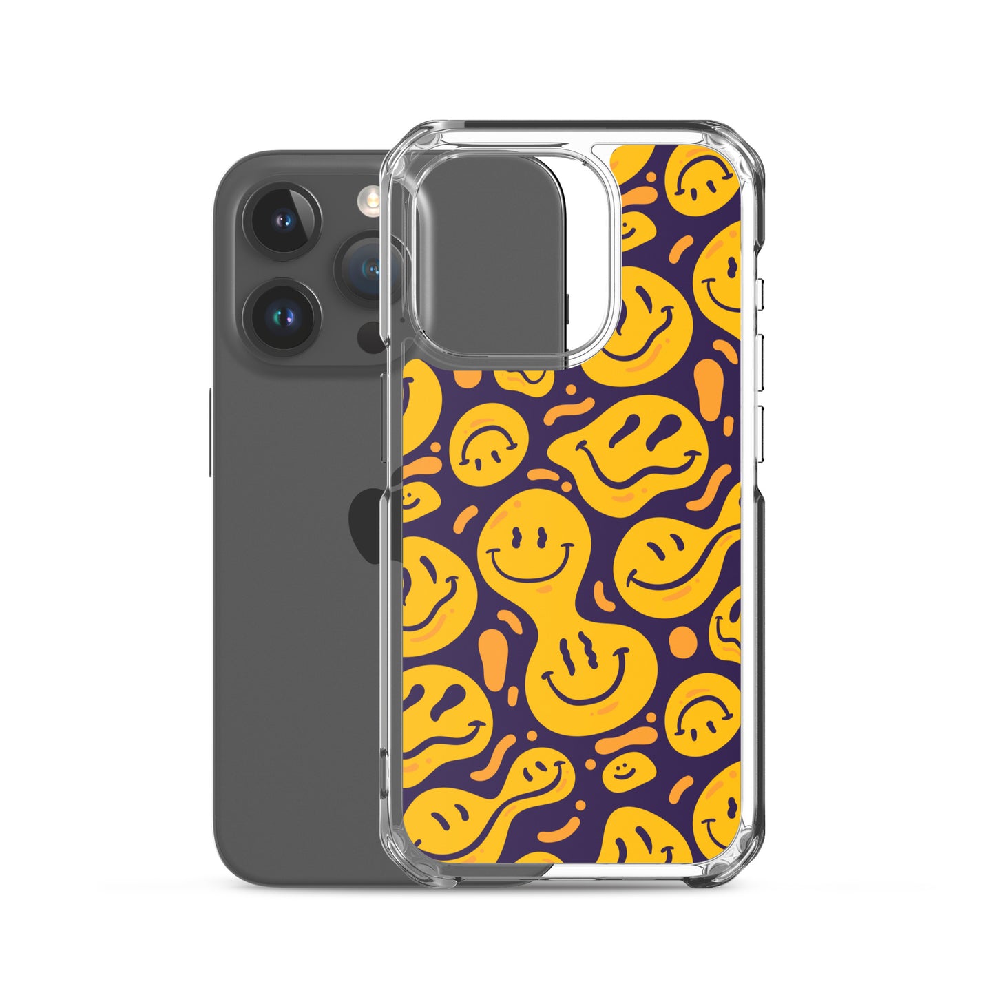 Distorted Smile Emoticon Pattern Clear Case for iPhone®
