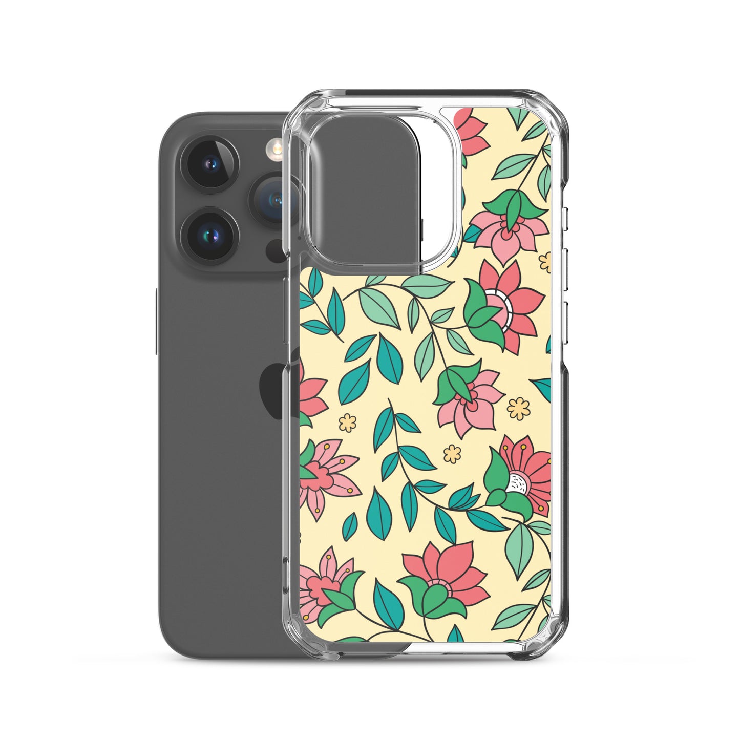 Elegant Flower And Leaves Decorative Pattern Clear Case for iPhone®