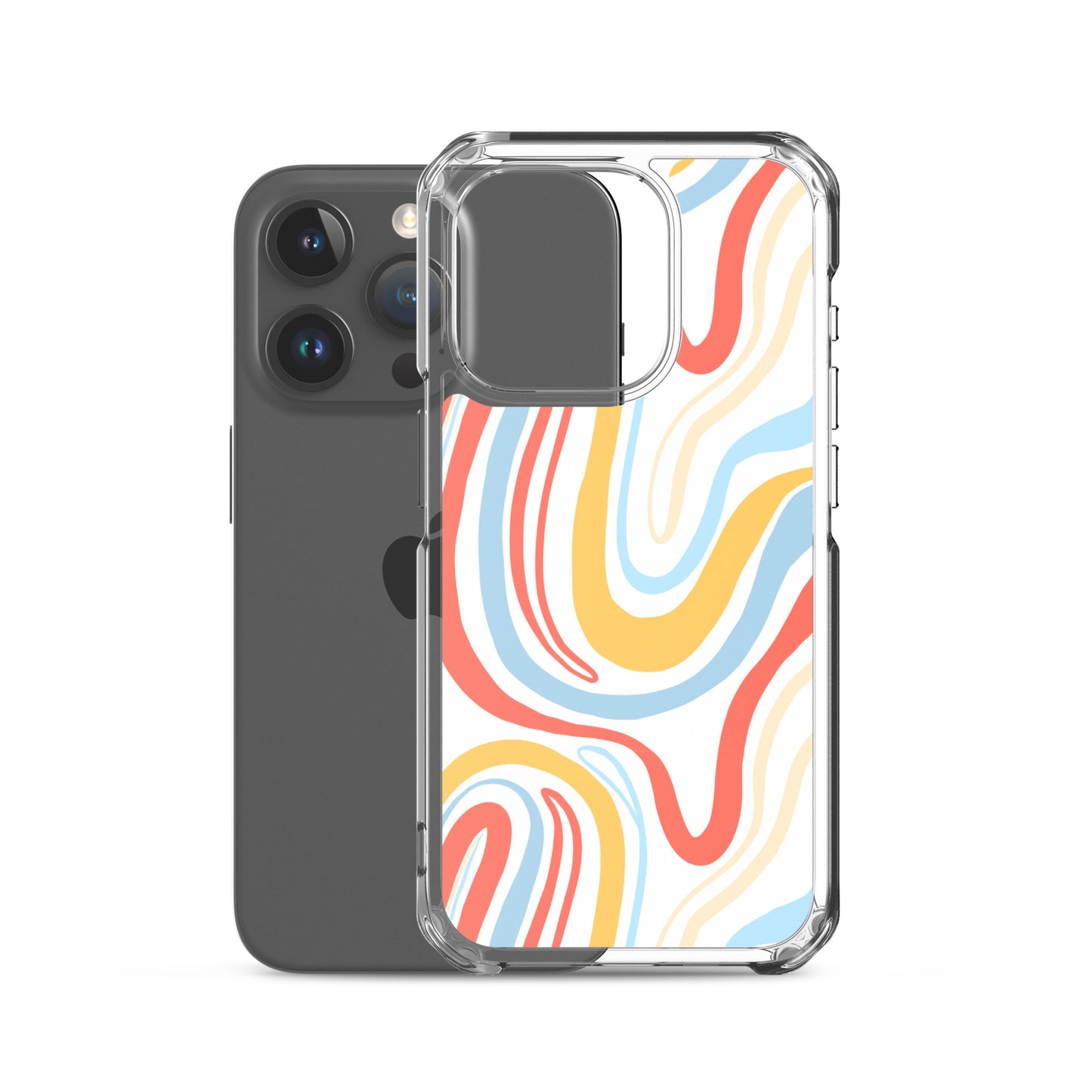 Colorful Wavy Pattern Clear Case for iPhone®