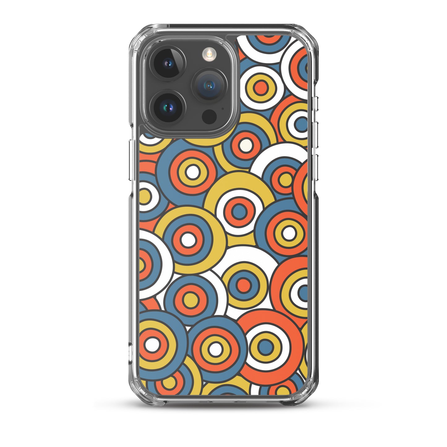 Retro Colored Circles Pattern Clear Case for iPhone®