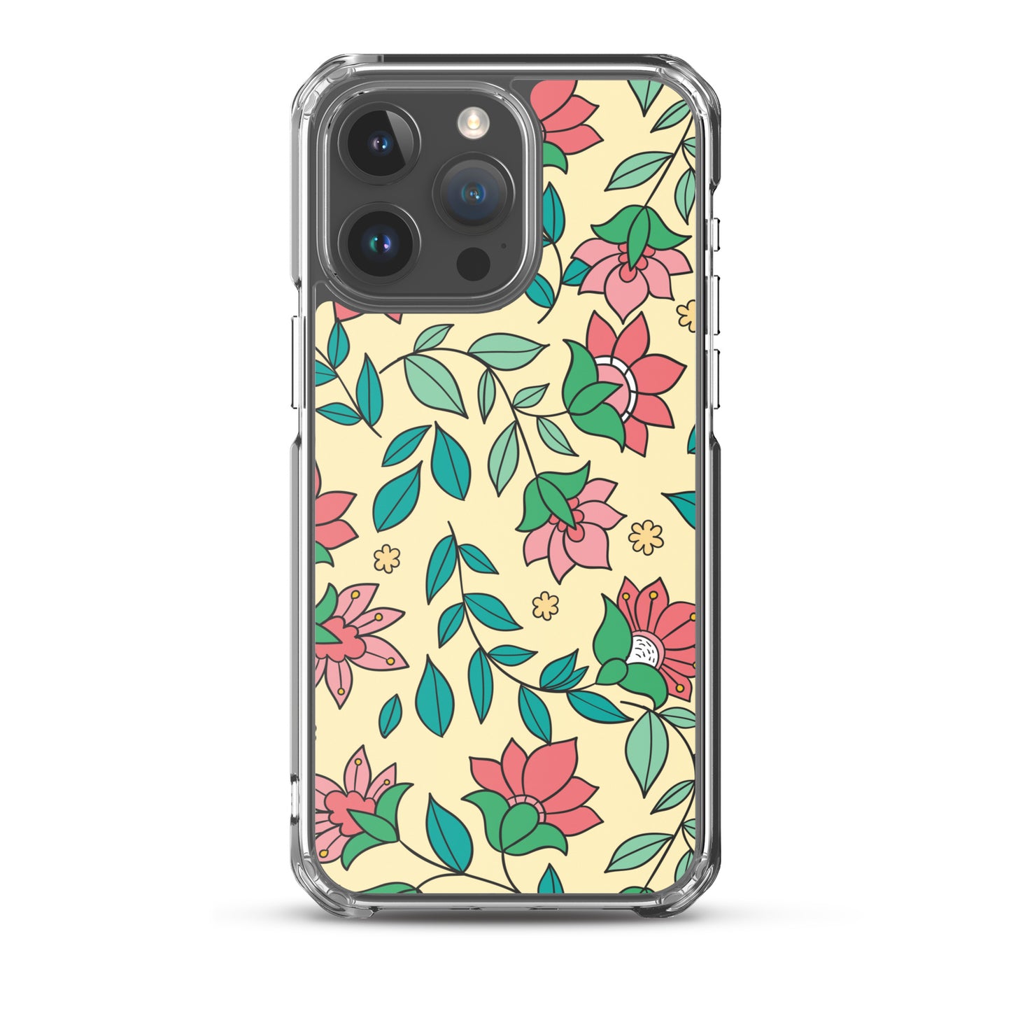 Elegant Flower And Leaves Decorative Pattern Clear Case for iPhone®