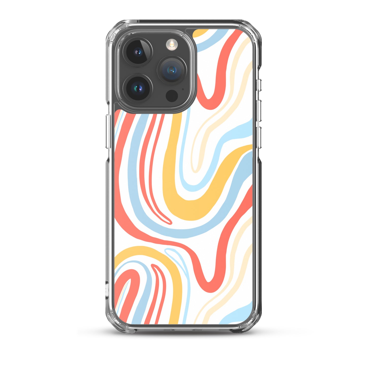 Colorful Wavy Pattern Clear Case for iPhone®