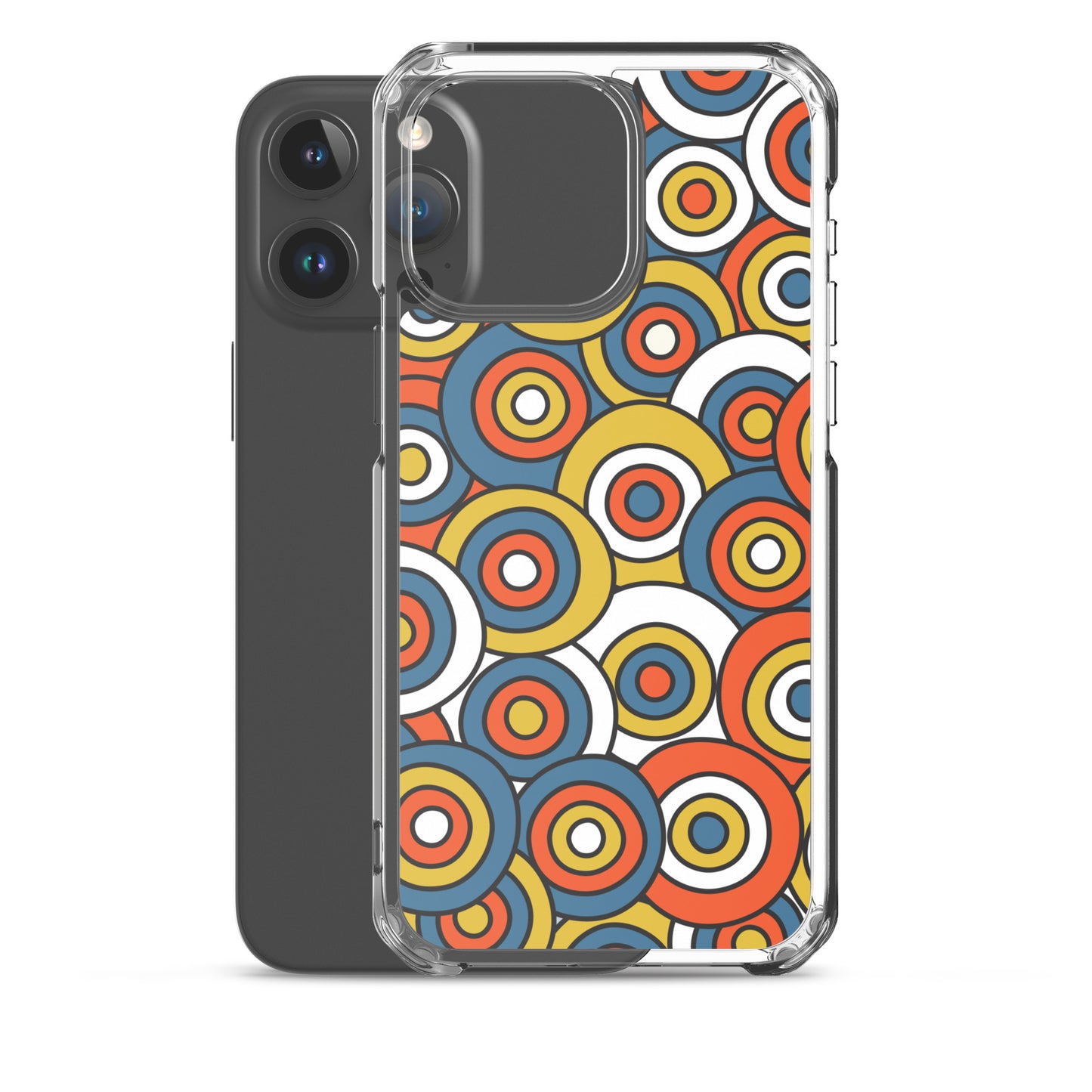 Retro Colored Circles Pattern Clear Case for iPhone®