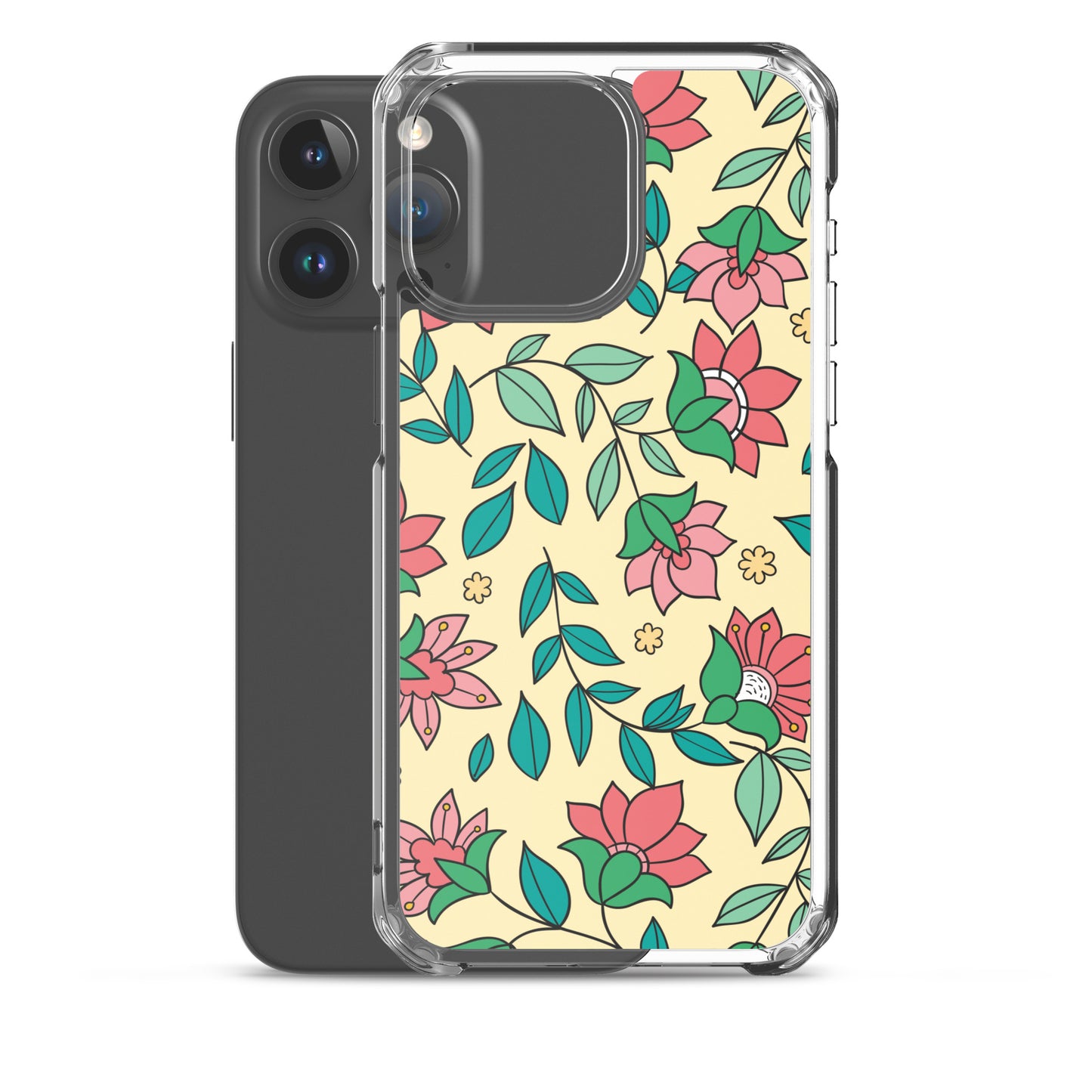 Elegant Flower And Leaves Decorative Pattern Clear Case for iPhone®