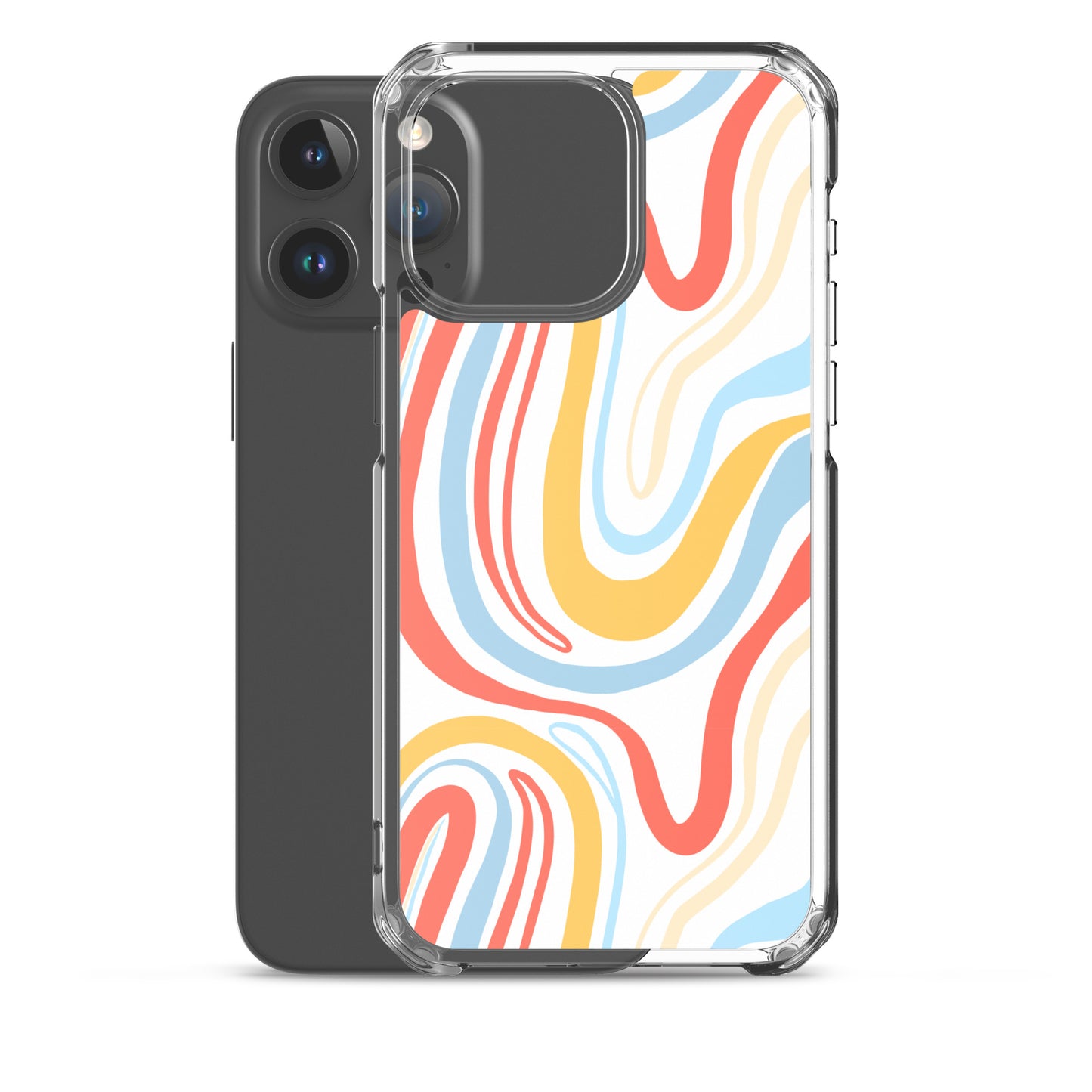 Colorful Wavy Pattern Clear Case for iPhone®