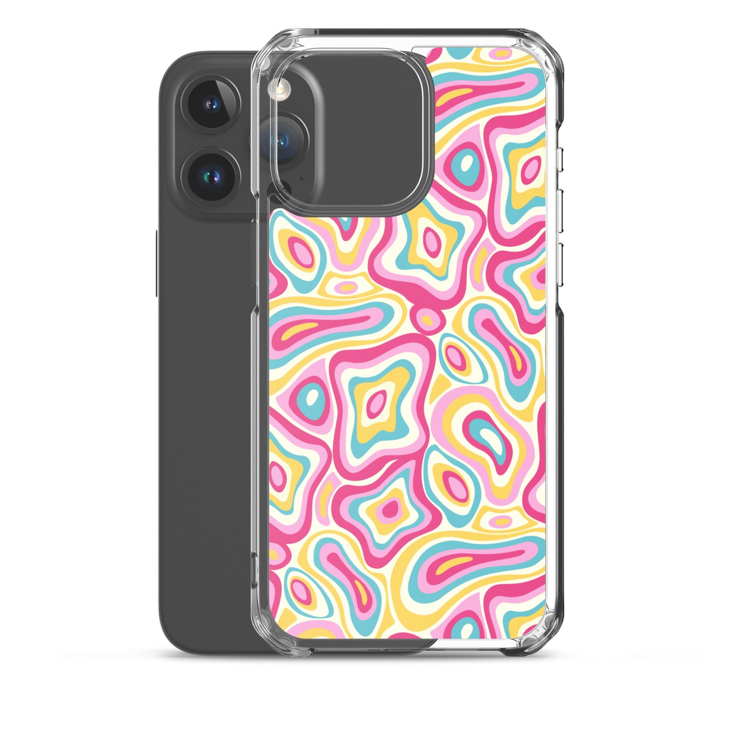 Colorful Groovy Psychedelic Pattern Clear Case for iPhone®
