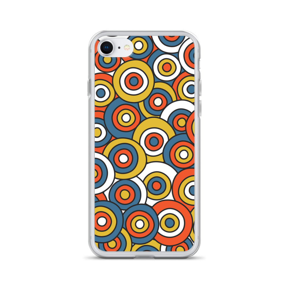 Retro Colored Circles Pattern Clear Case for iPhone®