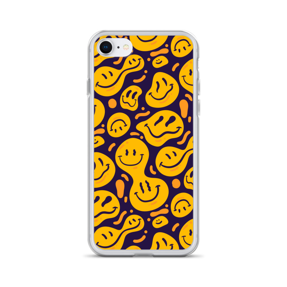 Distorted Smile Emoticon Pattern Clear Case for iPhone®