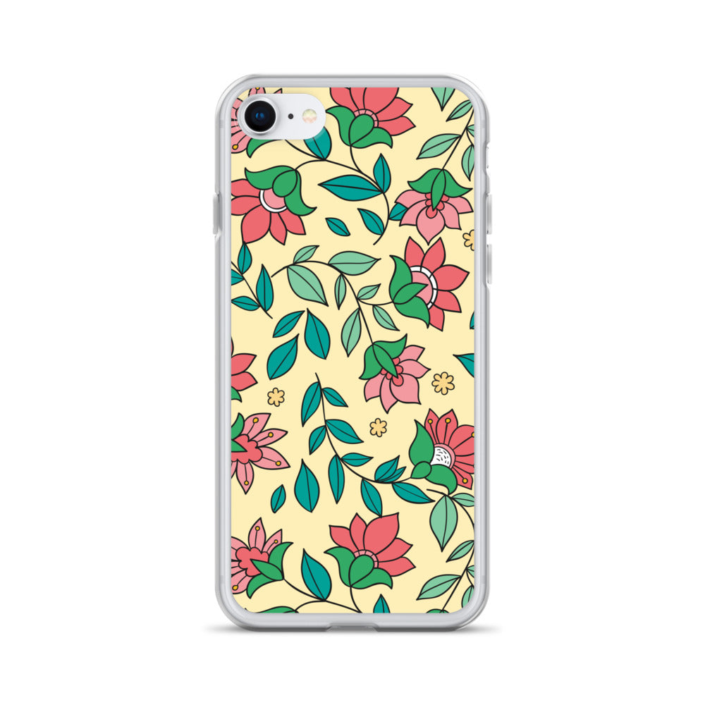 Elegant Flower And Leaves Decorative Pattern Clear Case for iPhone®