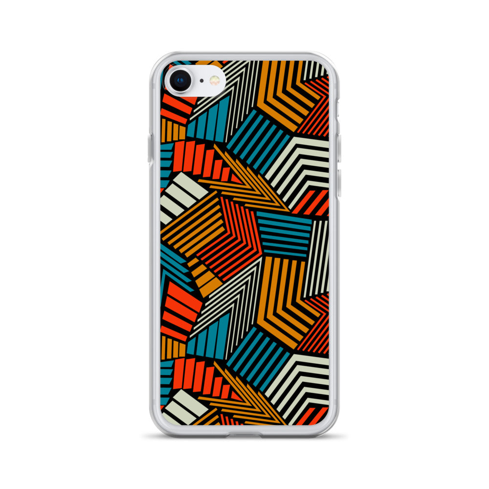 Seamless Abstract Pattern Depicting Colored Lines Clear Case for iPhone®