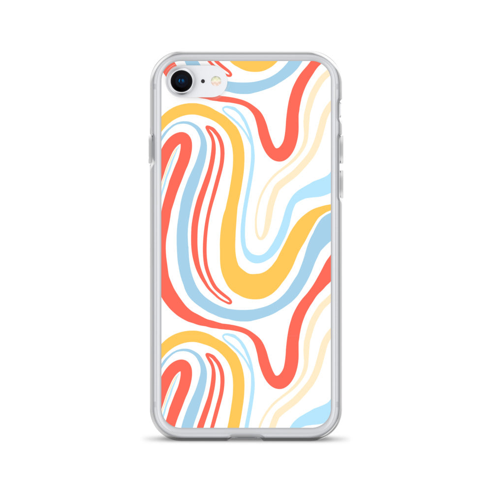 Colorful Wavy Pattern Clear Case for iPhone®