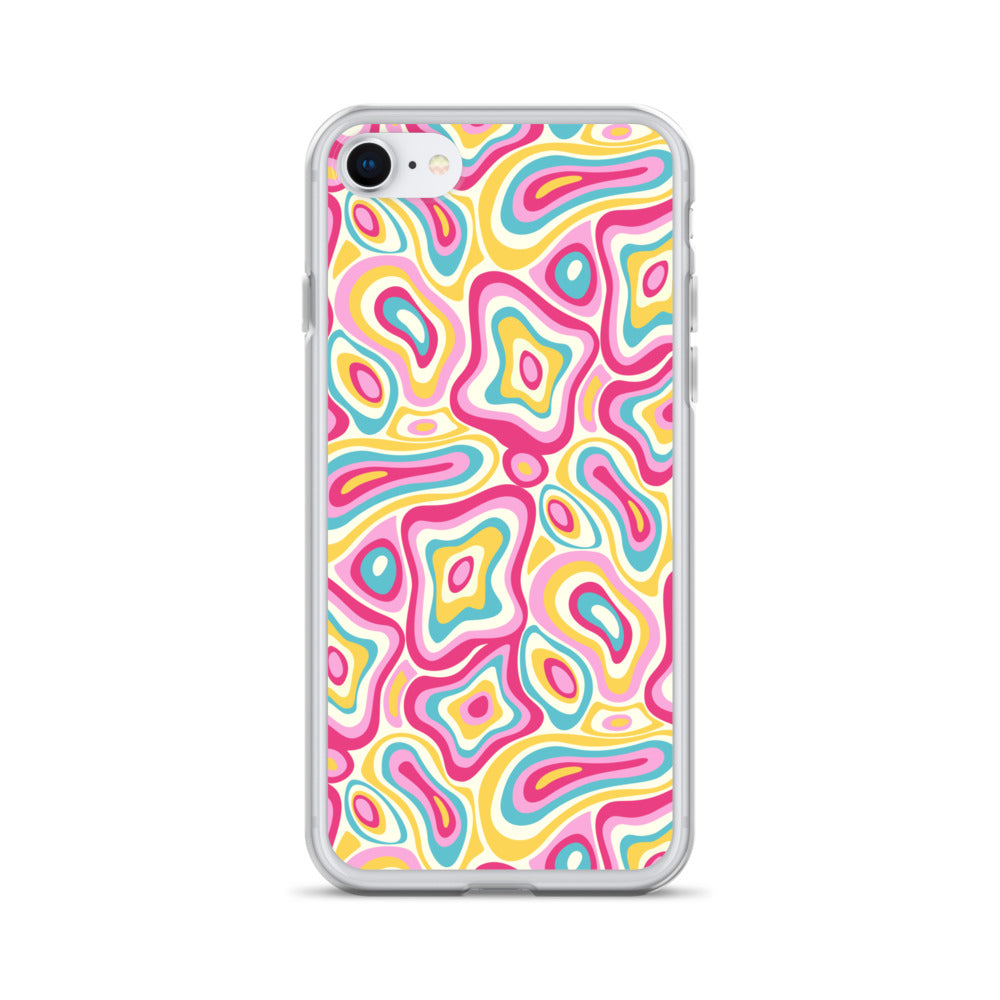 Colorful Groovy Psychedelic Pattern Clear Case for iPhone®