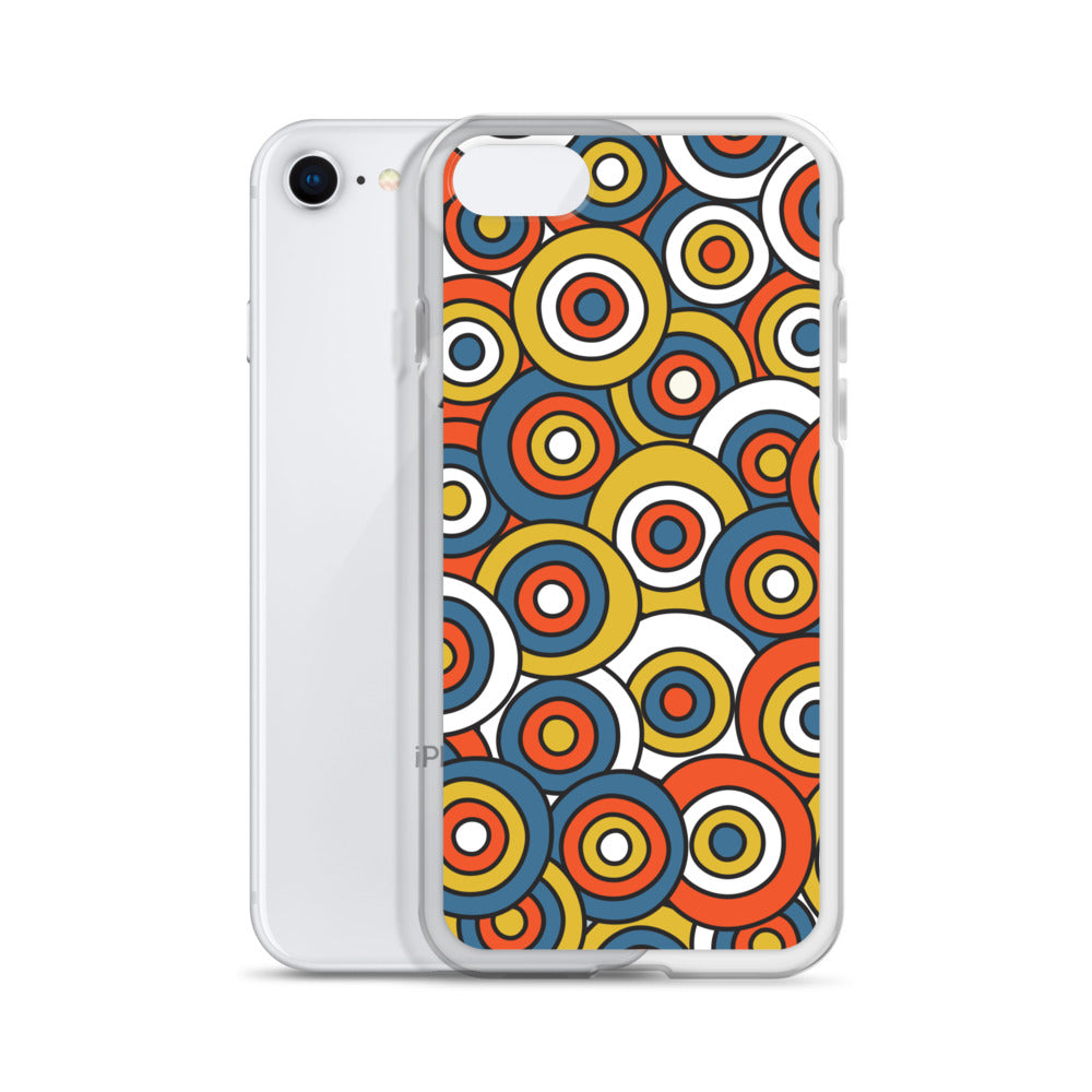 Retro Colored Circles Pattern Clear Case for iPhone®