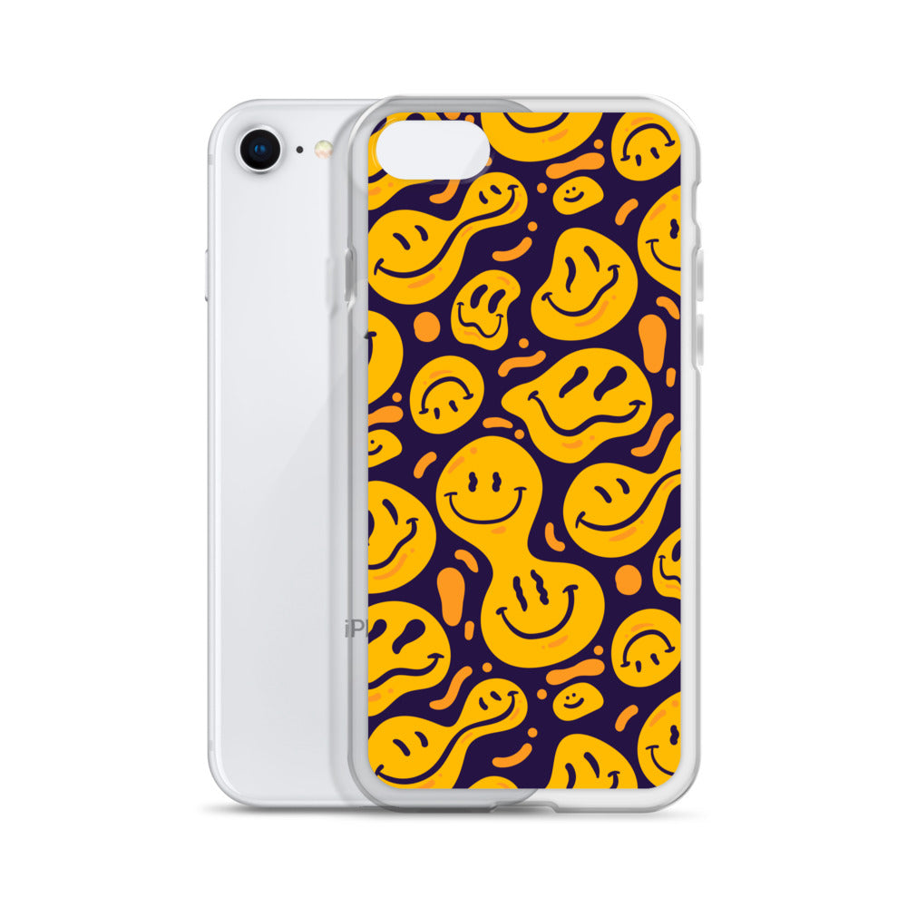 Distorted Smile Emoticon Pattern Clear Case for iPhone®
