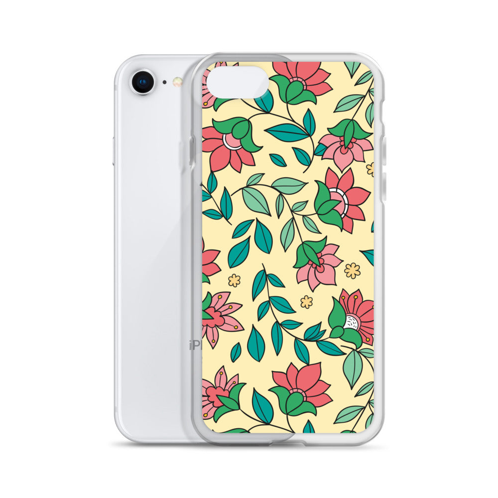 Elegant Flower And Leaves Decorative Pattern Clear Case for iPhone®