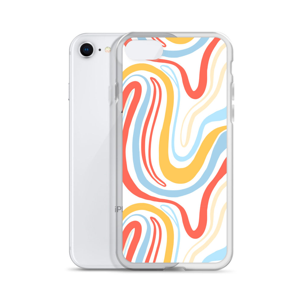 Colorful Wavy Pattern Clear Case for iPhone®