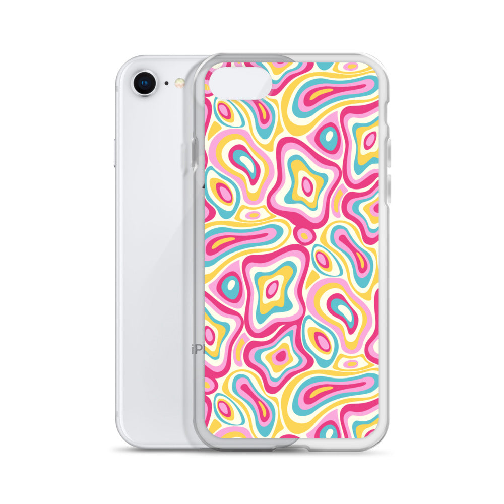 Colorful Groovy Psychedelic Pattern Clear Case for iPhone®