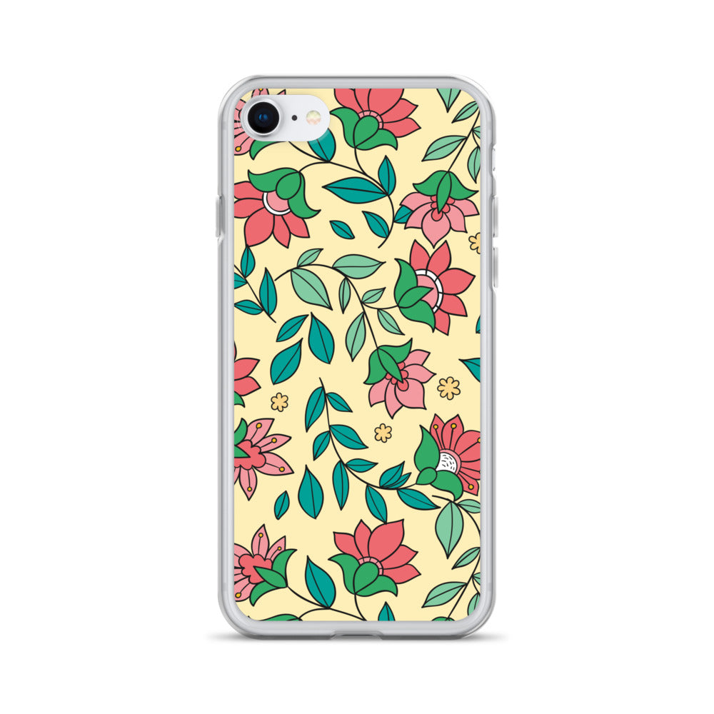 Elegant Flower And Leaves Decorative Pattern Clear Case for iPhone®