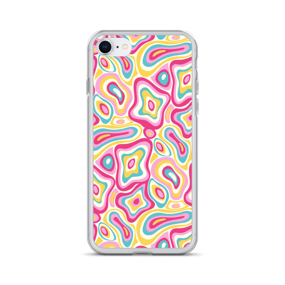 Colorful Groovy Psychedelic Pattern Clear Case for iPhone®