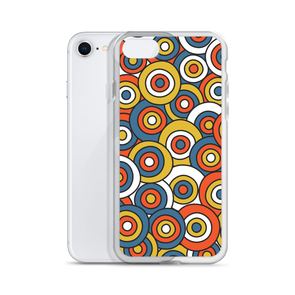 Retro Colored Circles Pattern Clear Case for iPhone®