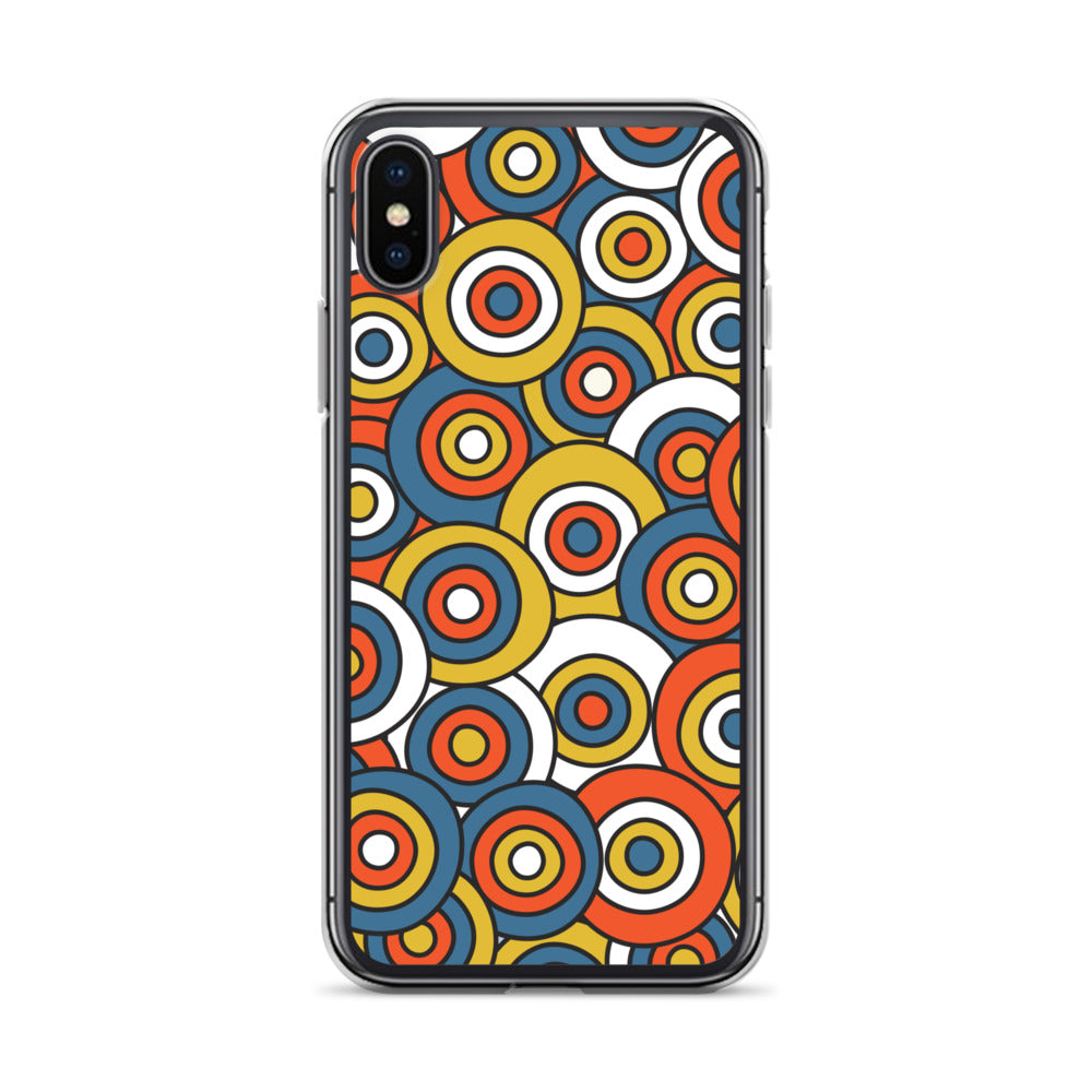 Retro Colored Circles Pattern Clear Case for iPhone®