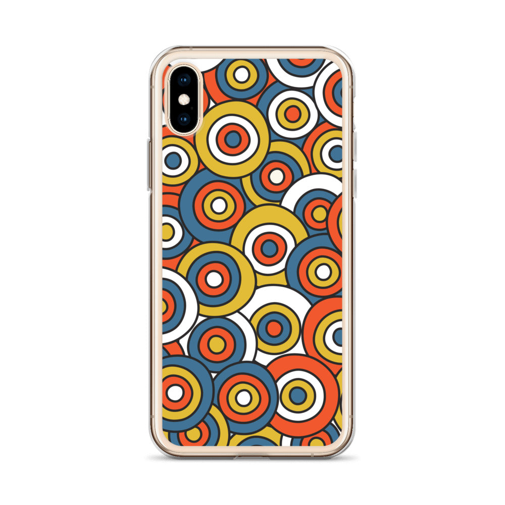 Retro Colored Circles Pattern Clear Case for iPhone®