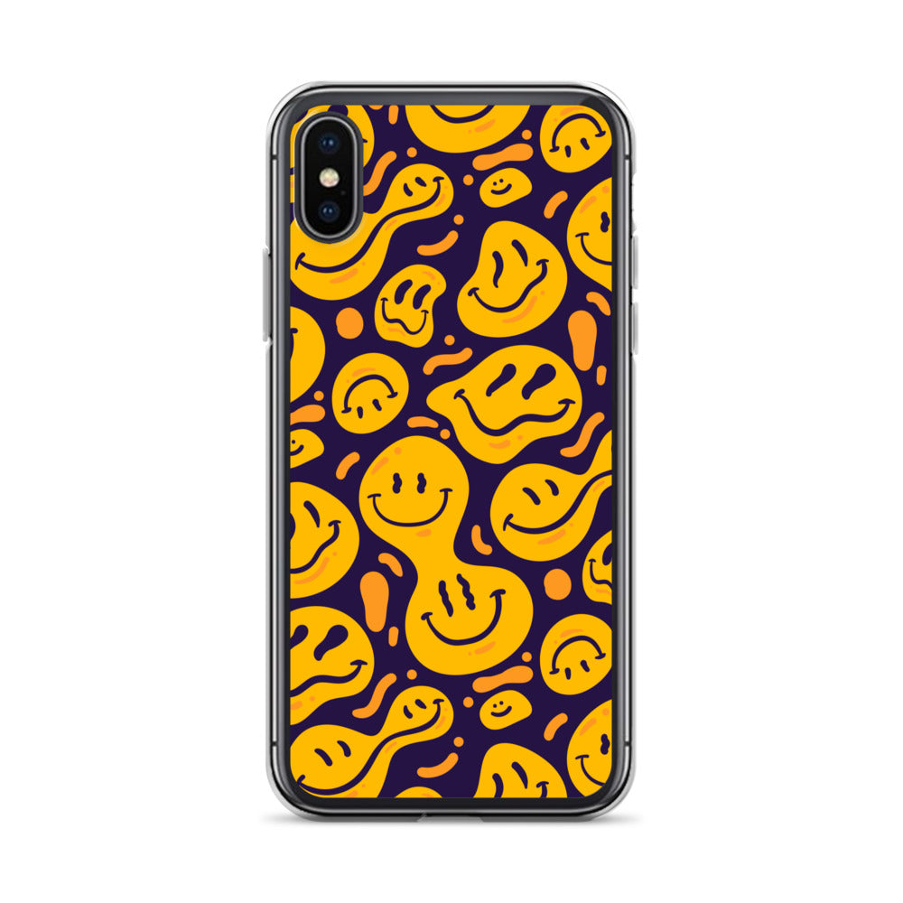 Distorted Smile Emoticon Pattern Clear Case for iPhone®