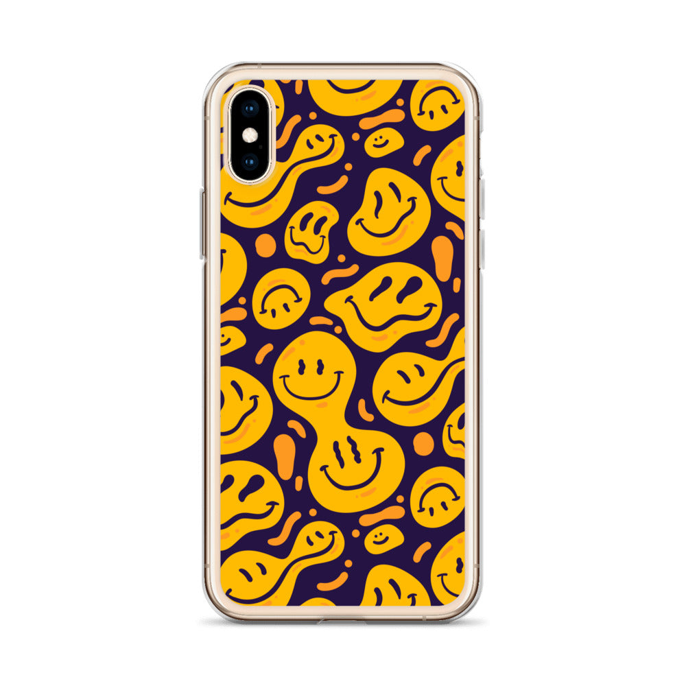 Distorted Smile Emoticon Pattern Clear Case for iPhone®