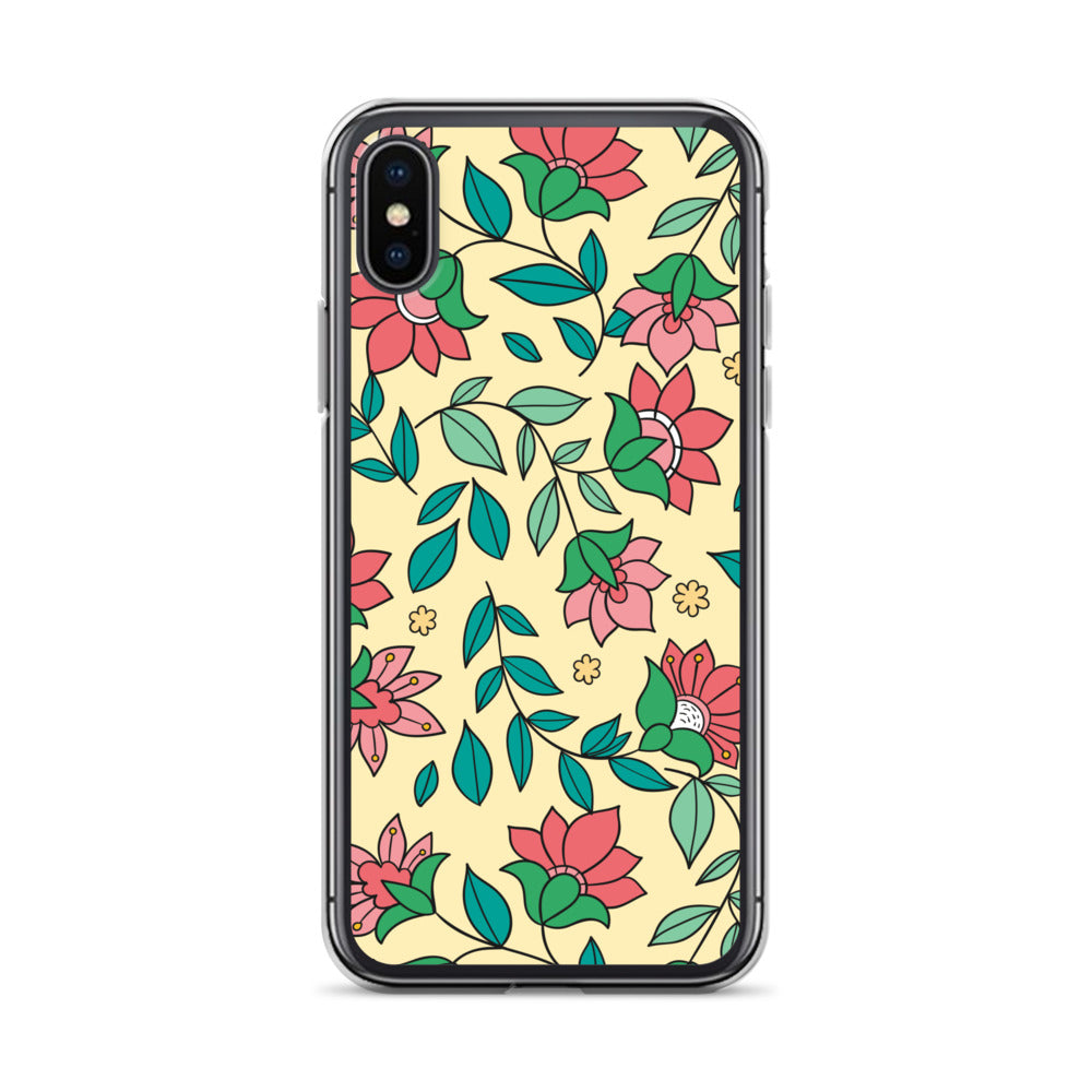 Elegant Flower And Leaves Decorative Pattern Clear Case for iPhone®