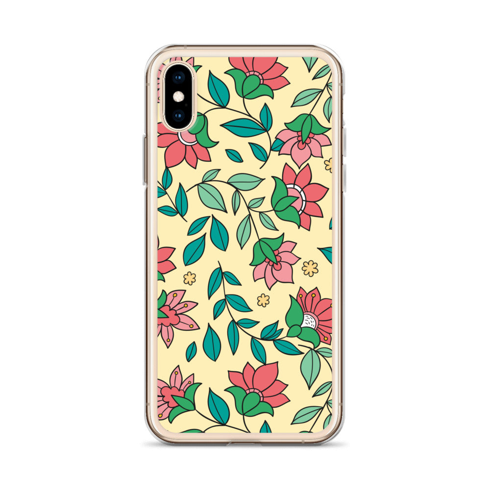 Elegant Flower And Leaves Decorative Pattern Clear Case for iPhone®
