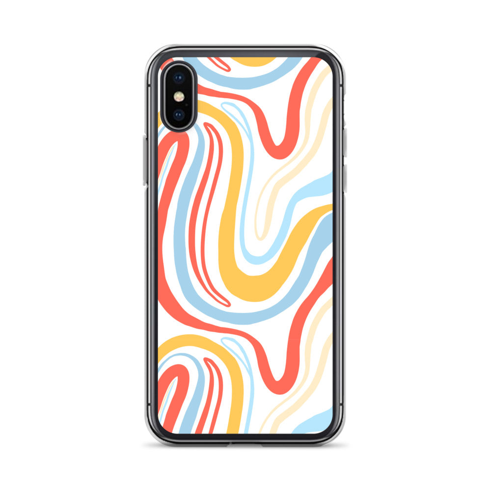 Colorful Wavy Pattern Clear Case for iPhone®