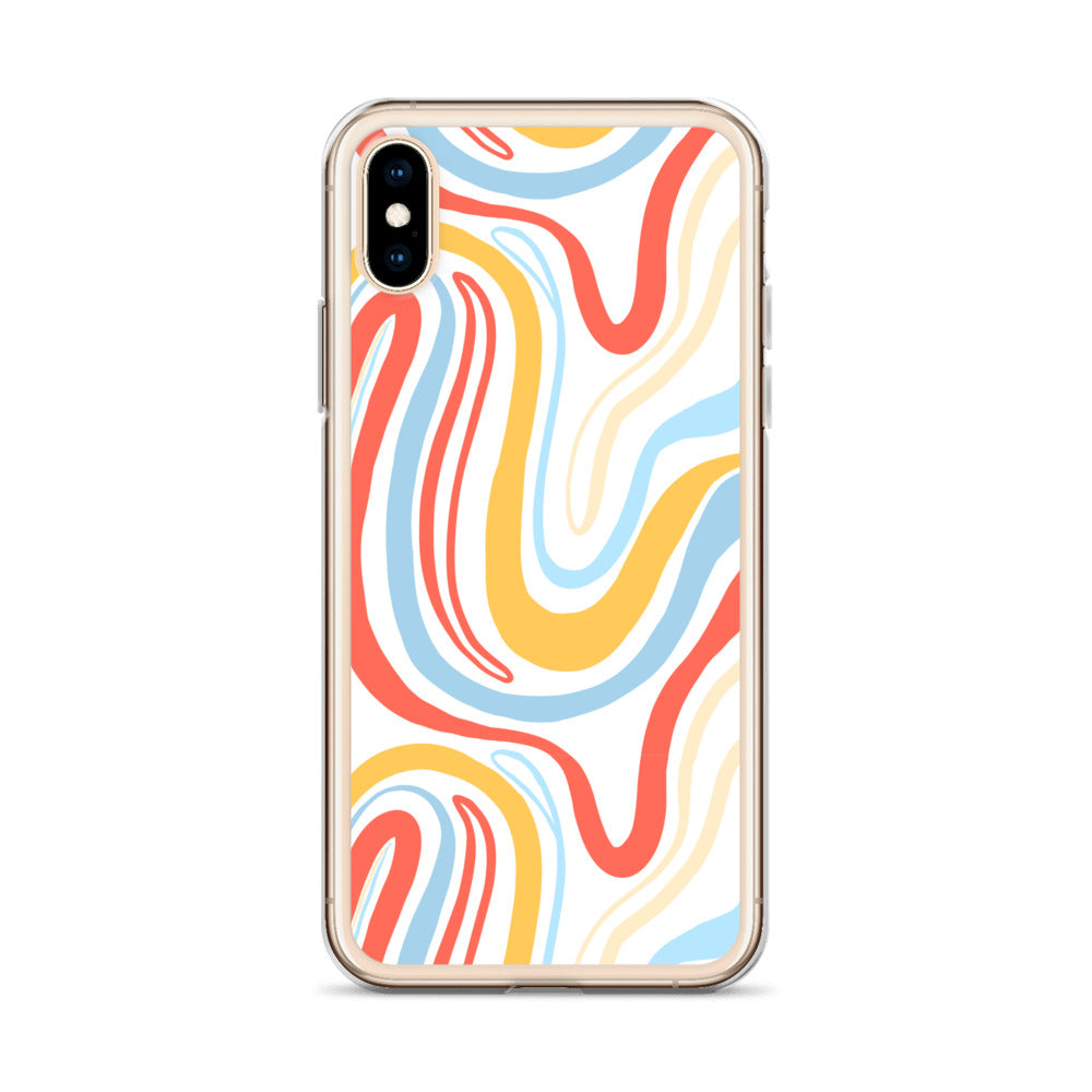 Colorful Wavy Pattern Clear Case for iPhone®