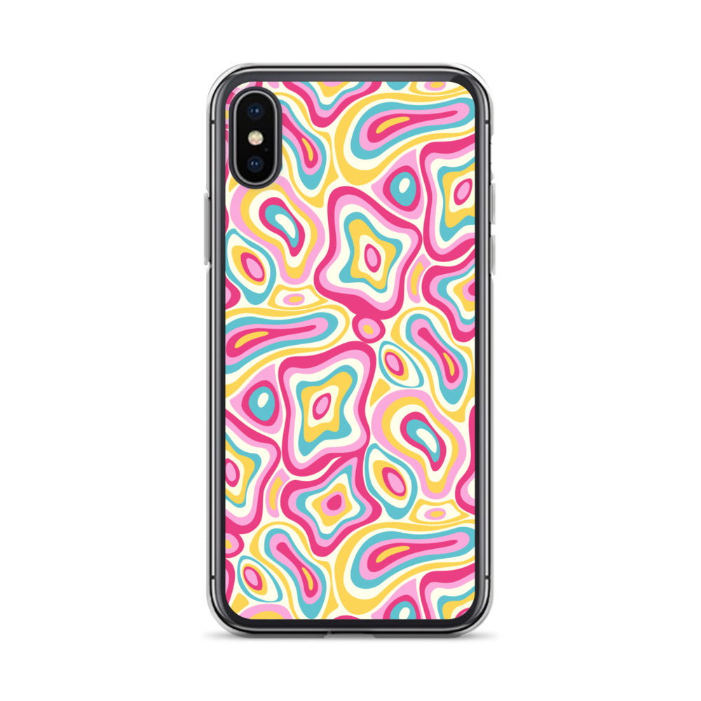 Colorful Groovy Psychedelic Pattern Clear Case for iPhone®