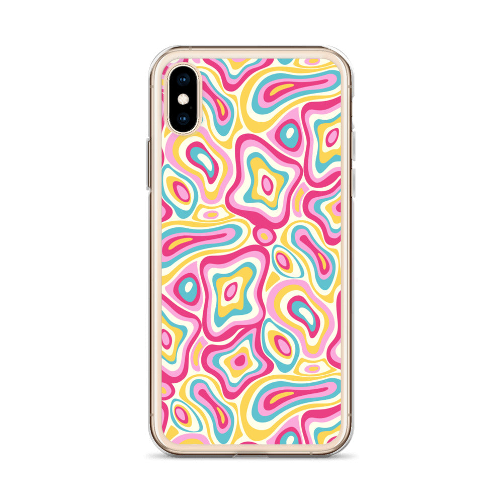 Colorful Groovy Psychedelic Pattern Clear Case for iPhone®