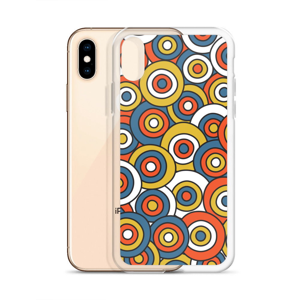 Retro Colored Circles Pattern Clear Case for iPhone®