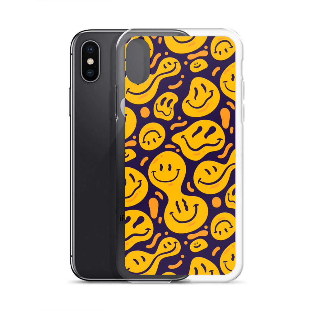 Distorted Smile Emoticon Pattern Clear Case for iPhone®