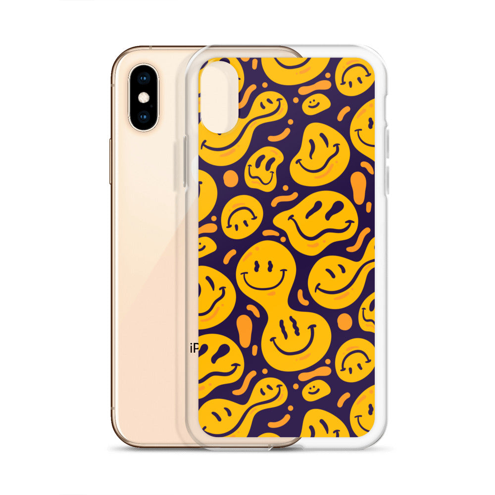 Distorted Smile Emoticon Pattern Clear Case for iPhone®