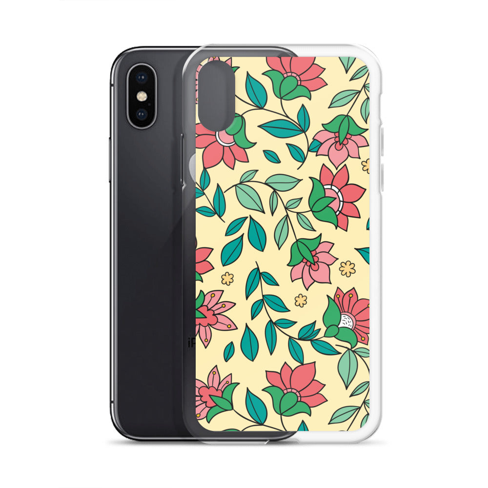 Elegant Flower And Leaves Decorative Pattern Clear Case for iPhone®