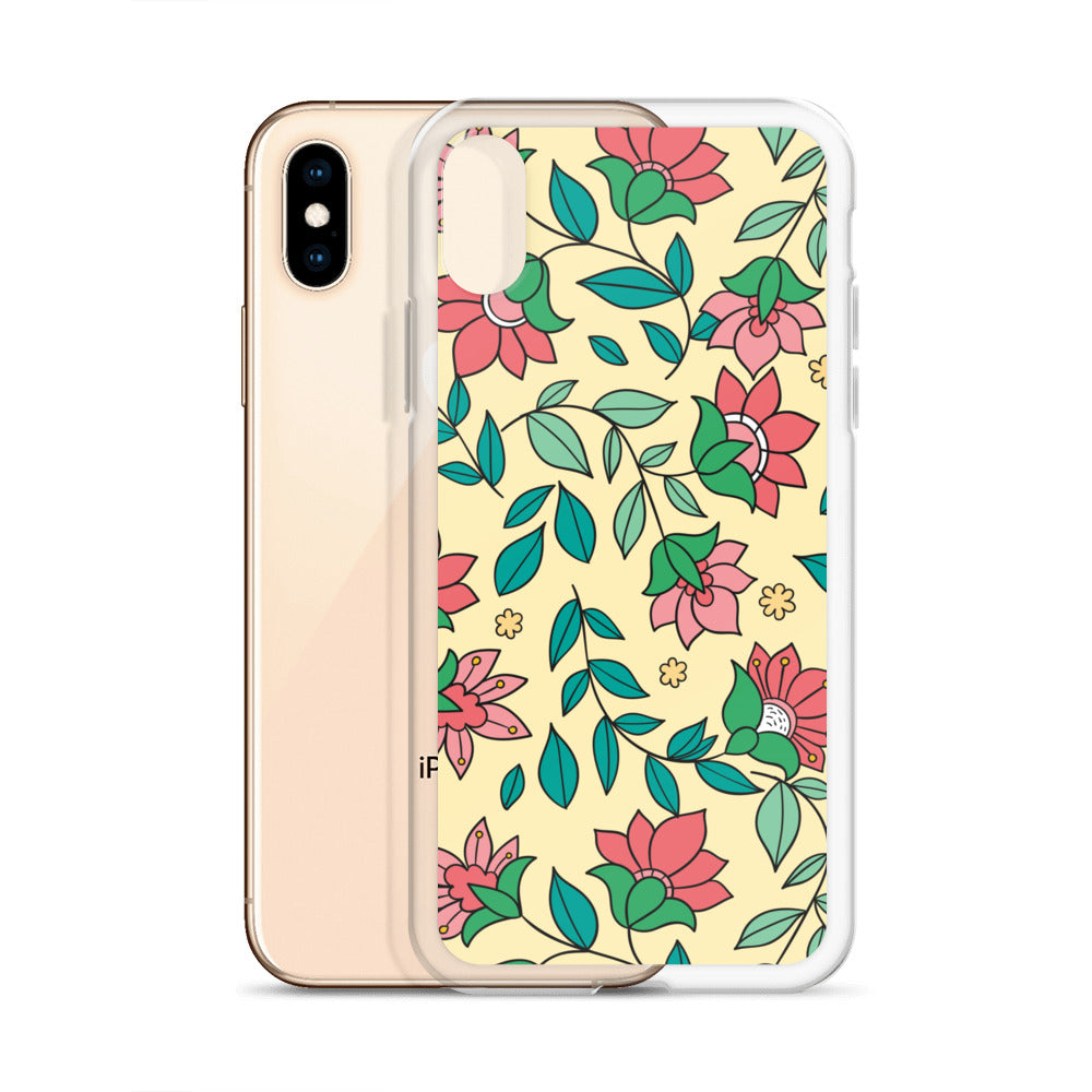 Elegant Flower And Leaves Decorative Pattern Clear Case for iPhone®