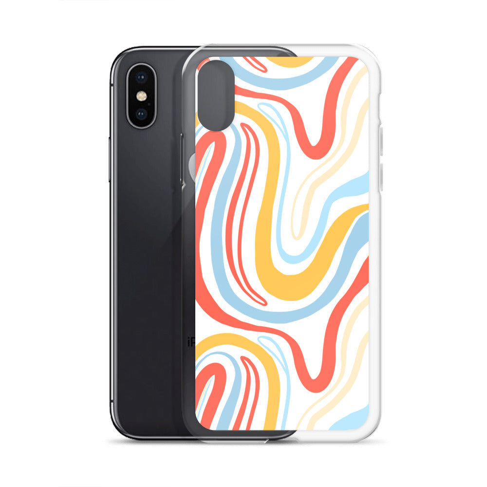 Colorful Wavy Pattern Clear Case for iPhone®