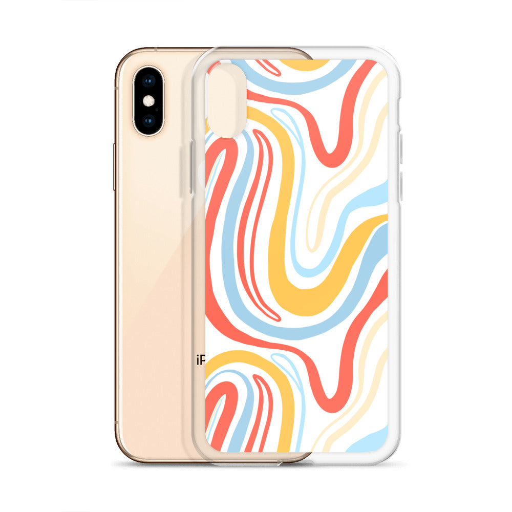 Colorful Wavy Pattern Clear Case for iPhone®