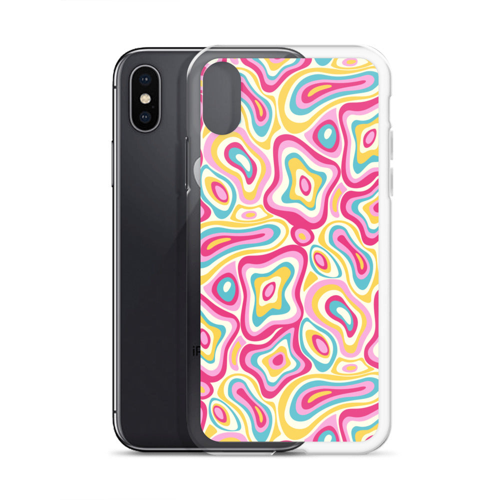 Colorful Groovy Psychedelic Pattern Clear Case for iPhone®