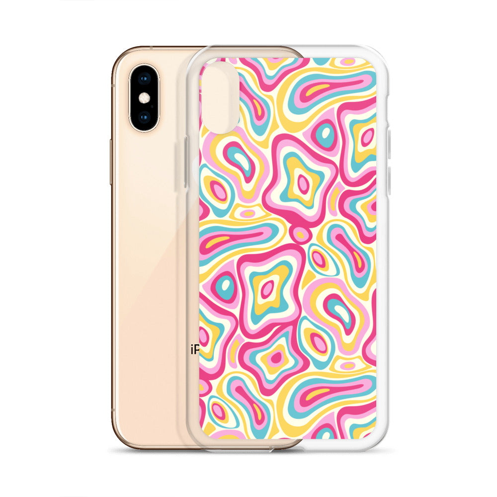 Colorful Groovy Psychedelic Pattern Clear Case for iPhone®