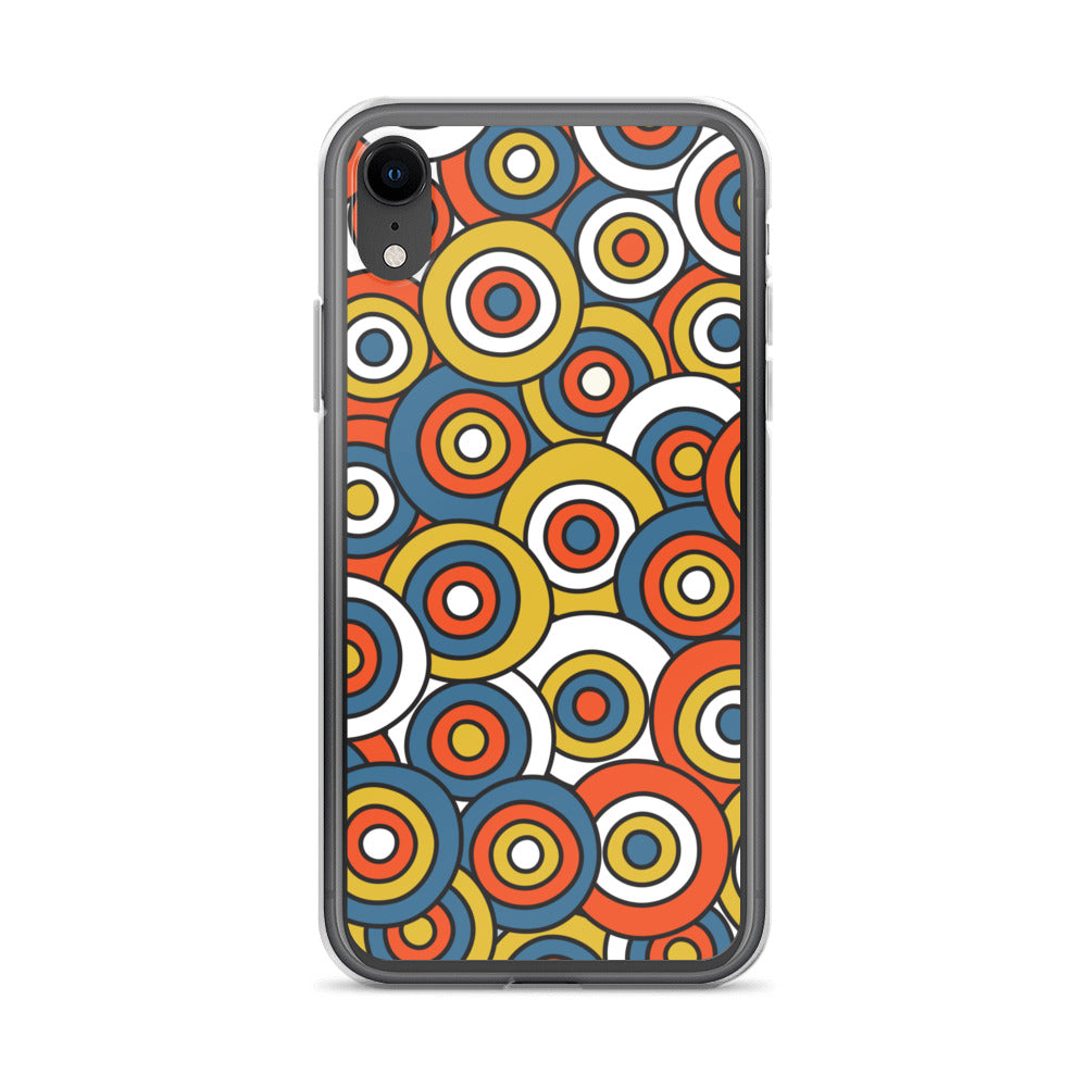 Retro Colored Circles Pattern Clear Case for iPhone®