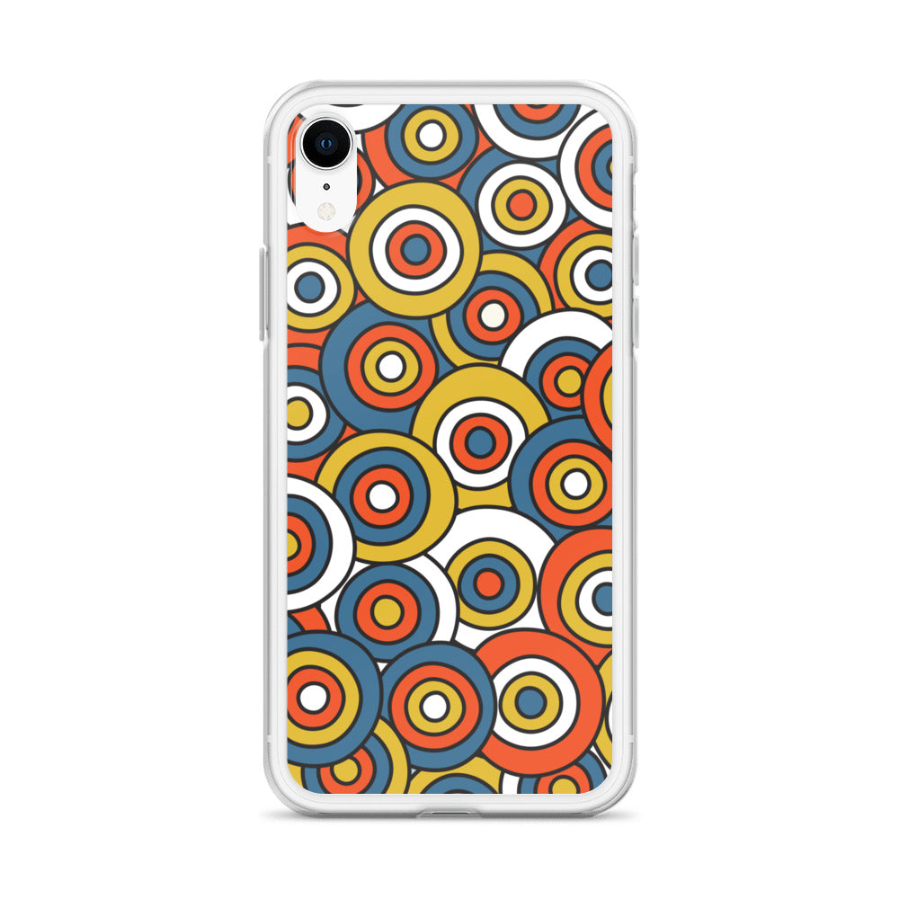 Retro Colored Circles Pattern Clear Case for iPhone®